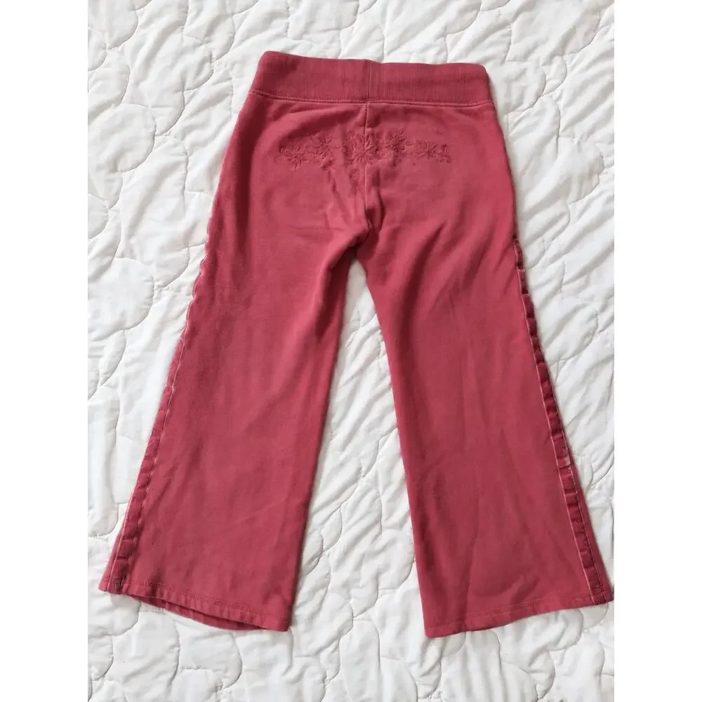 Vintage 2006 Gap Girls Pink Flare Sweatpants Embroidered Butt 6/7